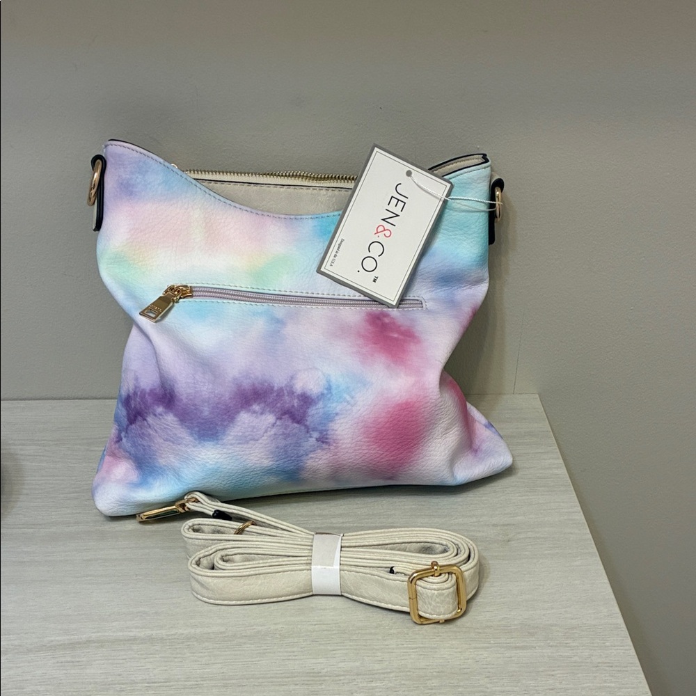 NWT JEN&co Pastel Tie-Dye Women's crossbody bag